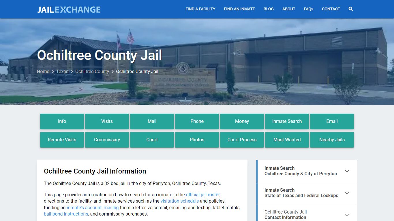 Ochiltree County Jail, TX Inmate Search, Information