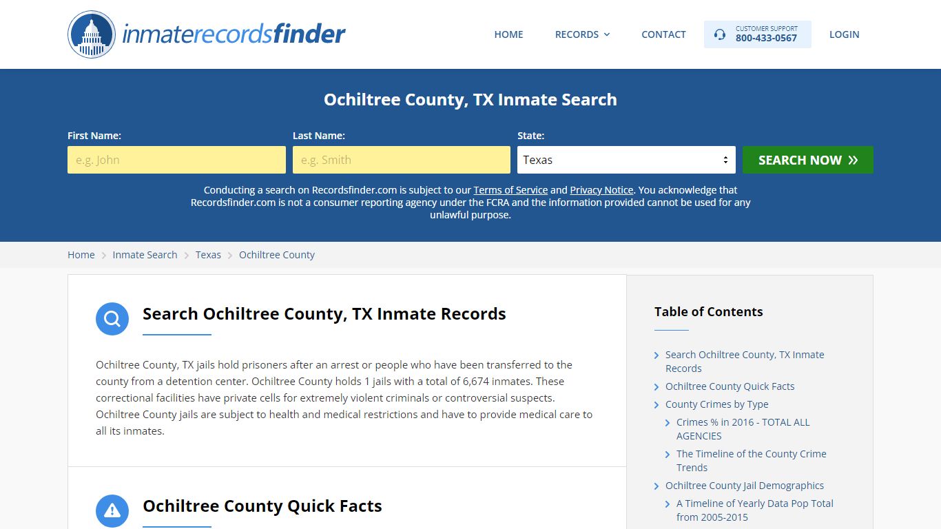 Ochiltree County, TX Inmate Lookup & Jail Records Online